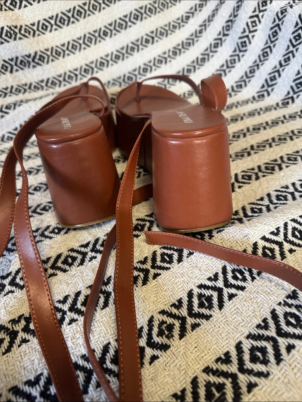 Public Desire Brown Wrap Platform Sandals